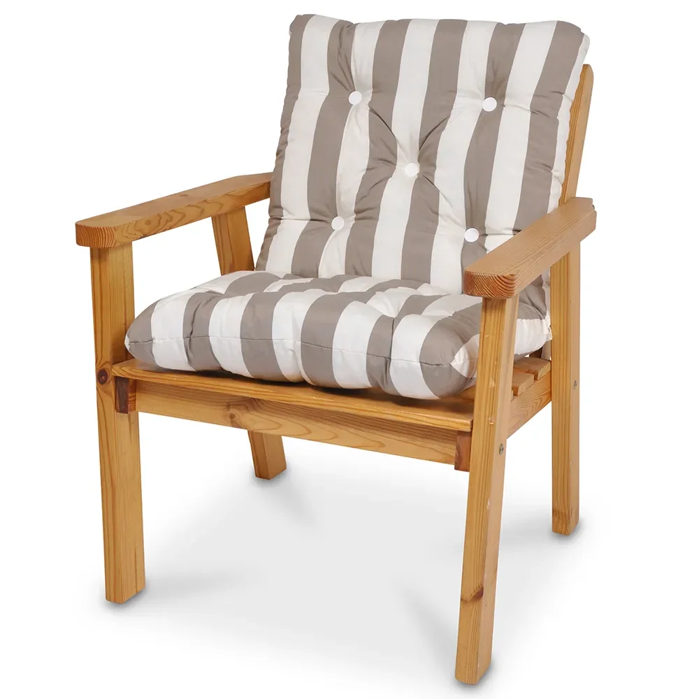 Mini Flock Cushion Taupe striped