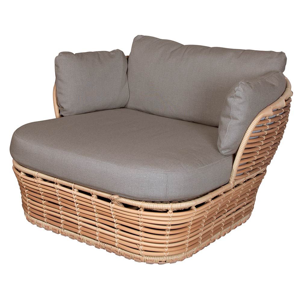 Lounge Armchair Basket Natural Wicker Incl Light Cane-Line Airtouch Cushion Set