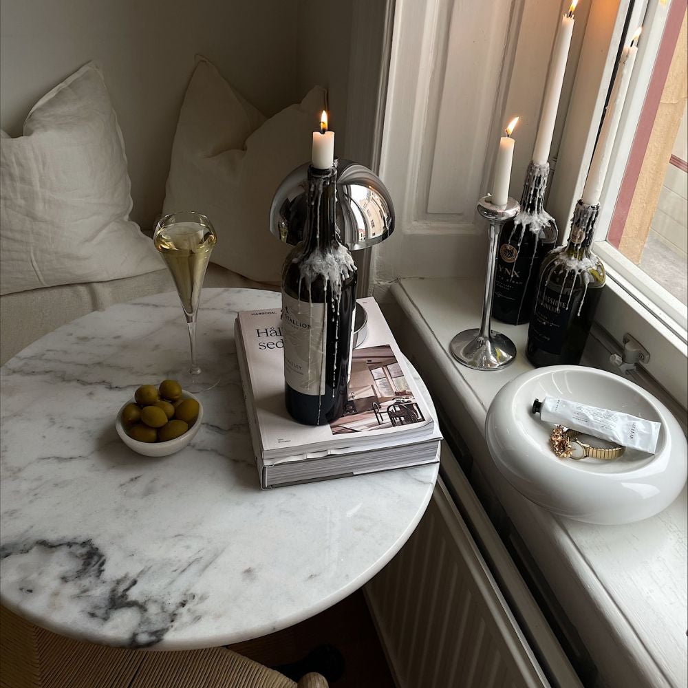Loire marble table 60 white