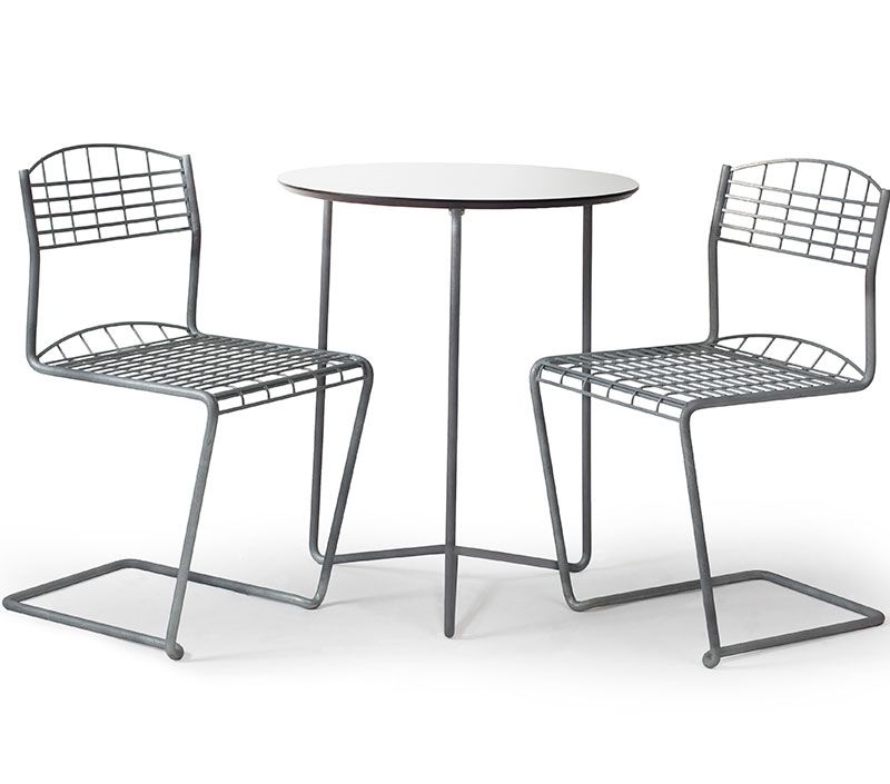 Table High Tech 60 White Laminate / Hot dip galvanised Stand