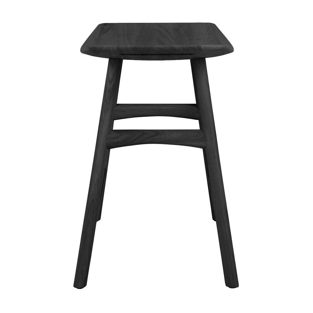 Osso Bar stool Low Black varnished oak