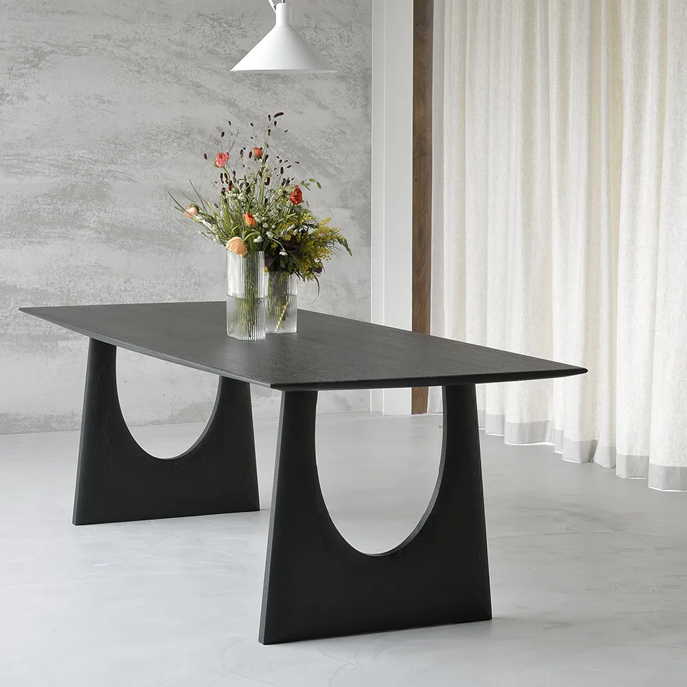 Geometric Dining table 100x250 cm Black oak
