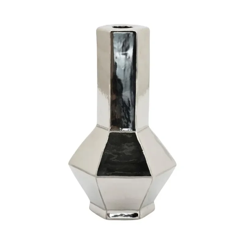Axis large Candle holder 11,5x10,3x20 cm Earthenware chrome