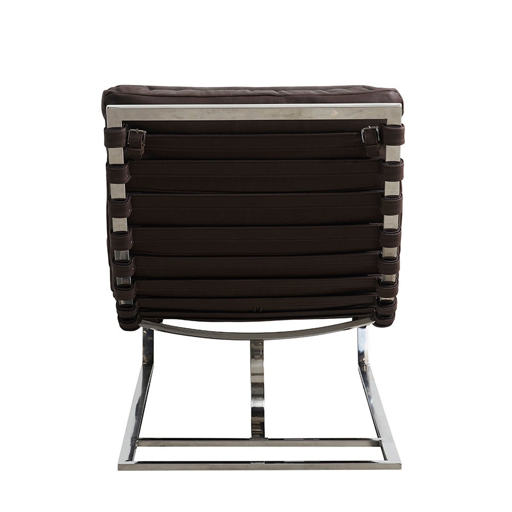 Cliff chaise longue in leather -Brown