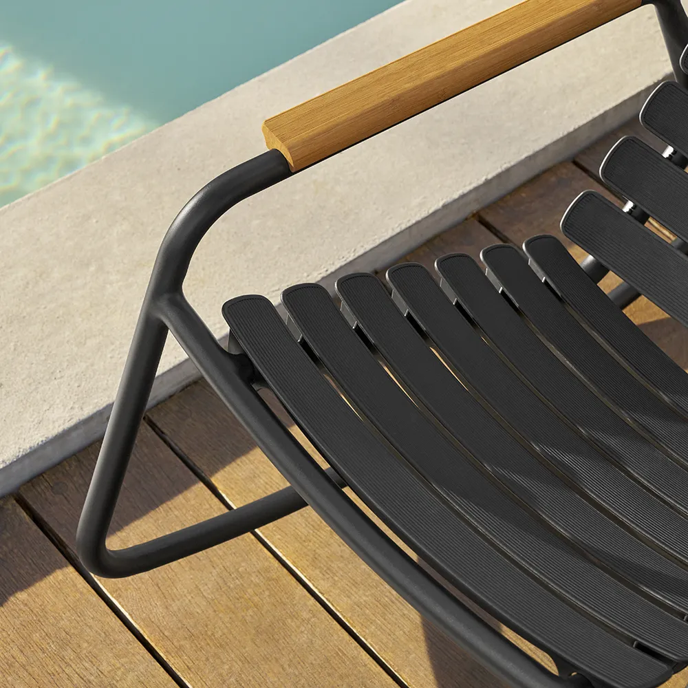 Reclips rocking chair black aluminium bamboo