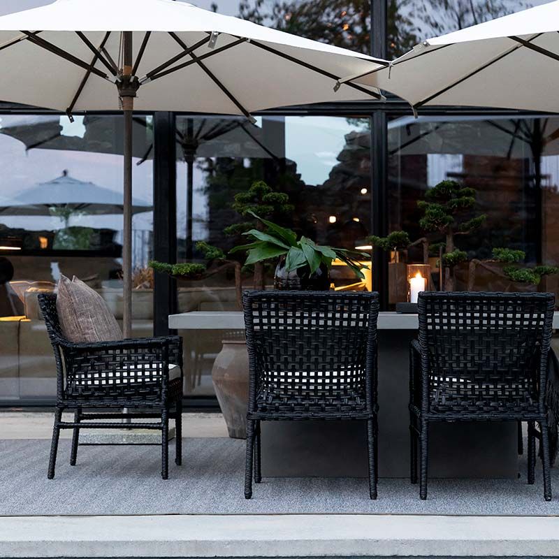 Armchair Santa Monica Rattan Black excl. Cushion