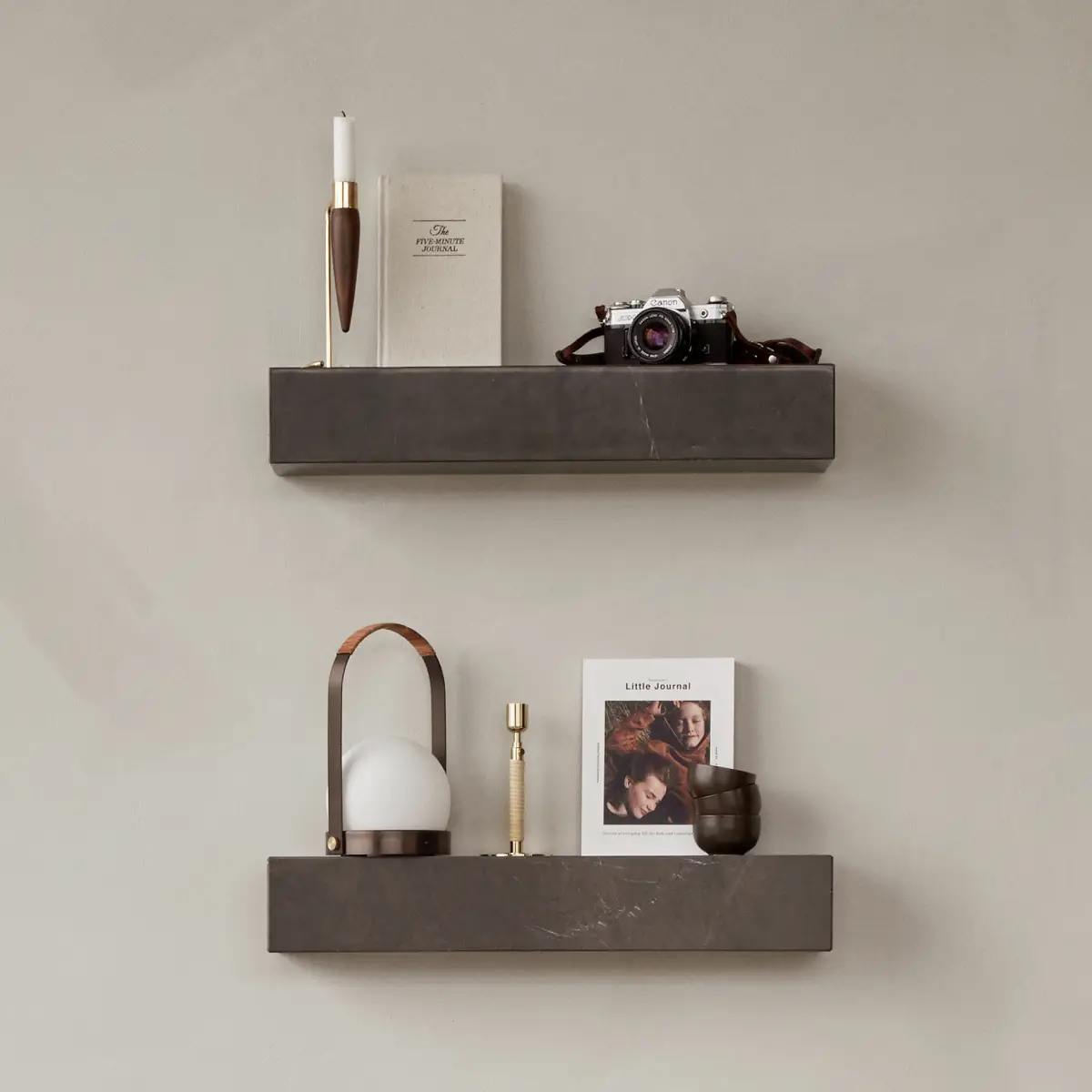 Plinth Shelf, Marble Grey, Kendzo