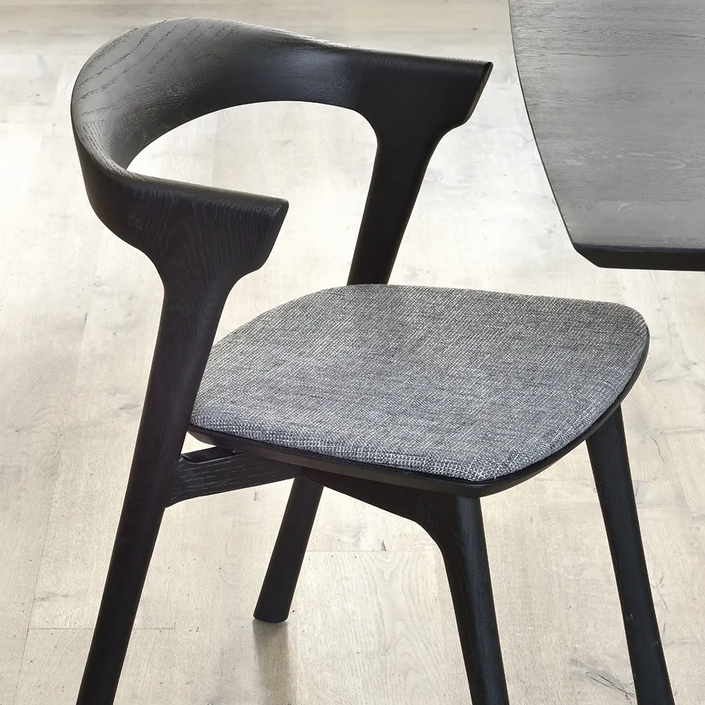 Bok Dining chair black oak/grey fabric