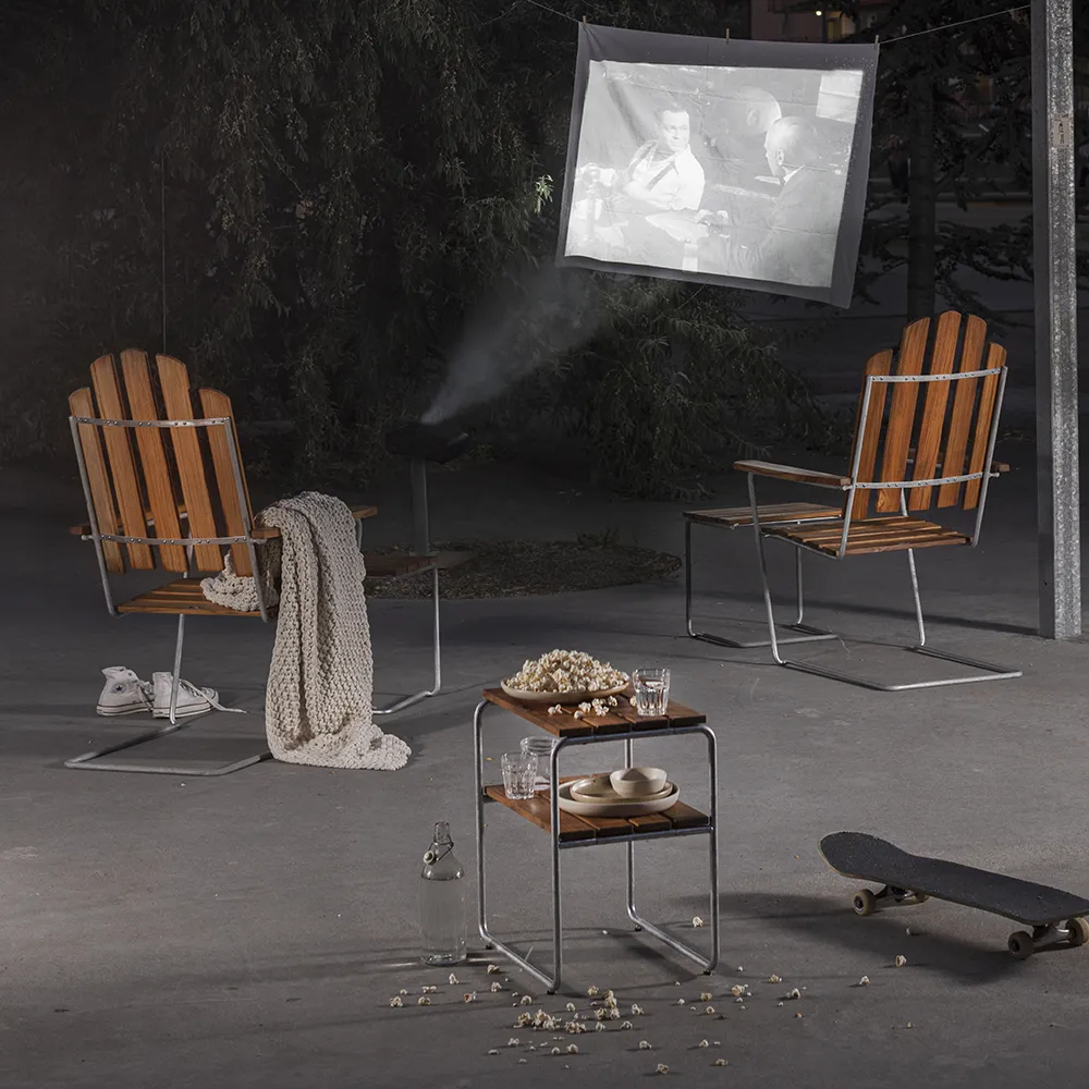 A3 Sun lounger Untreated Teak / Hot-dip galvanised Frame