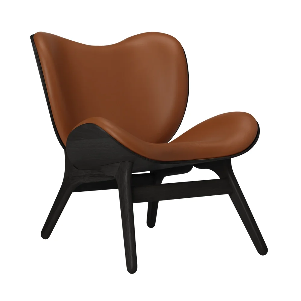 A Conversation Piece Lounge Chair Black Oak/Hope Leather Cognac