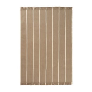 Calm Kelim Mat 140x200 cm- Dark Sand/Off-white