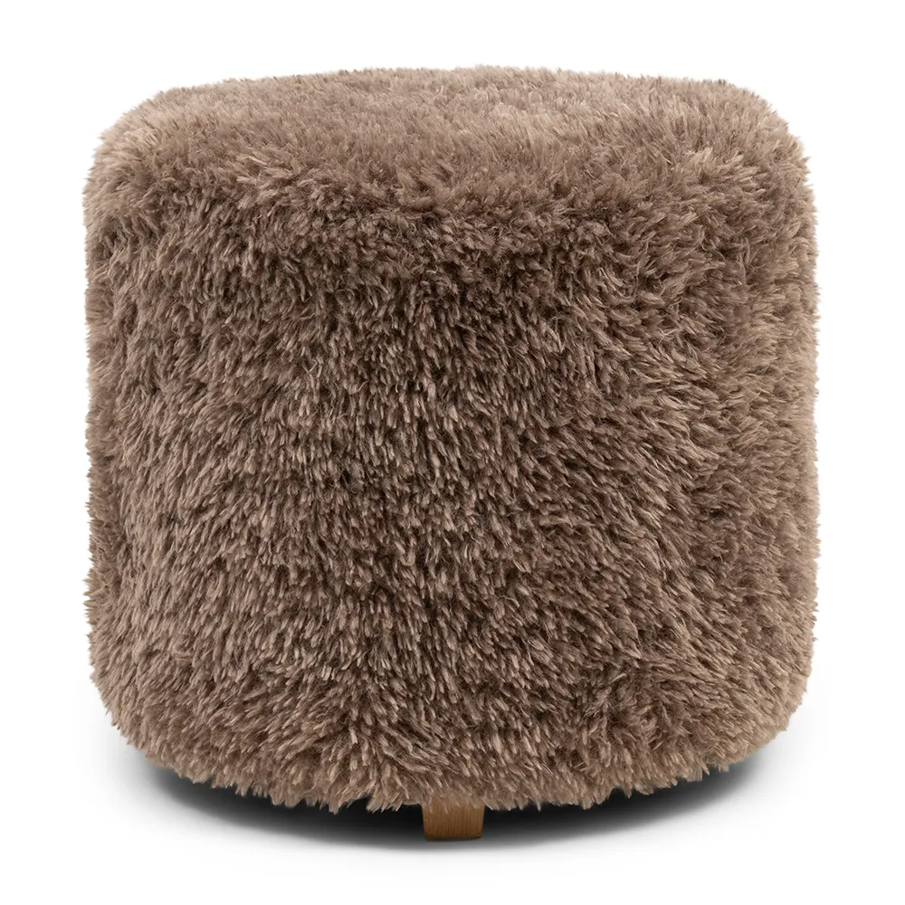 Footstool Bowery Raccoon Taupe