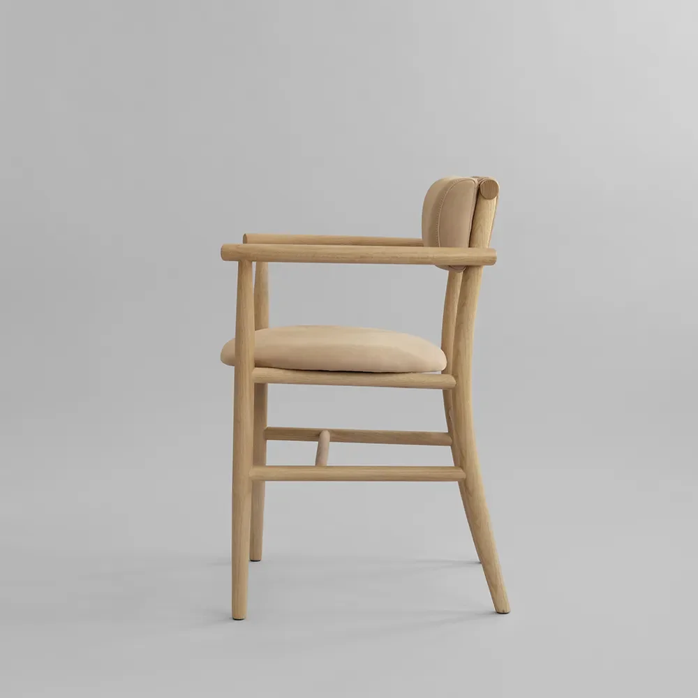 Nama Dining Chair, Armrest - Nubuck