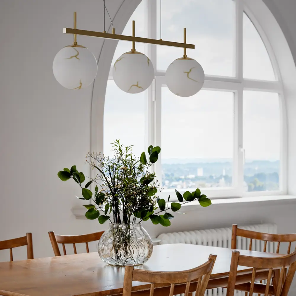 Bellagio ceiling lamp L82cm brass/white