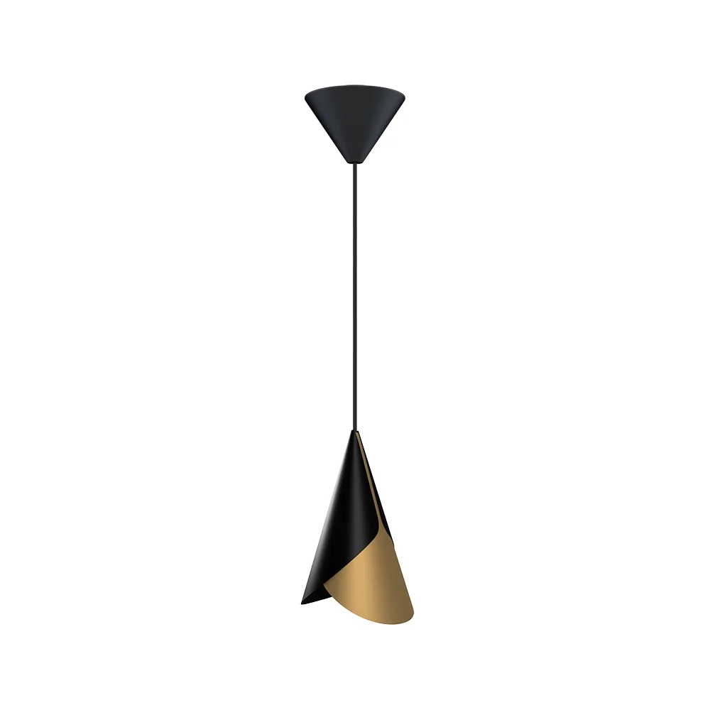 Cornet Lampshade Black/Brass
