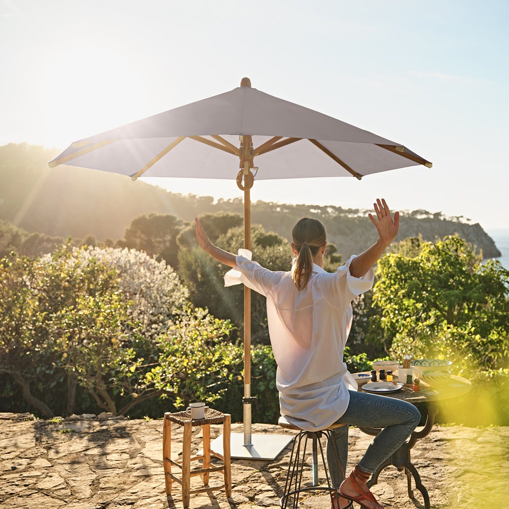 Teakwood parasol 300 cm Cat.5 530 Atlantic