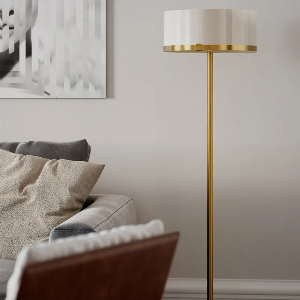 Marcel floor lamp H: 150cm brass/white