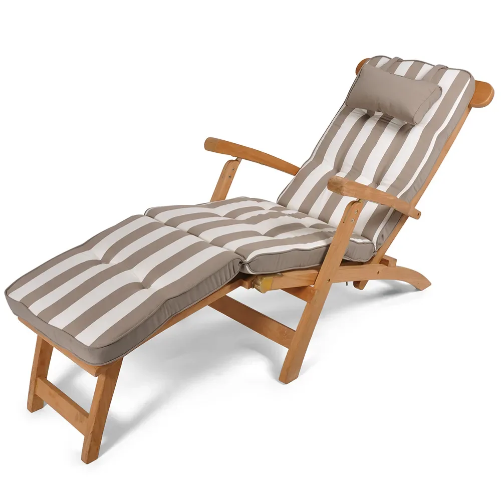 Woodline Deck Chair Cushion Taupe striped