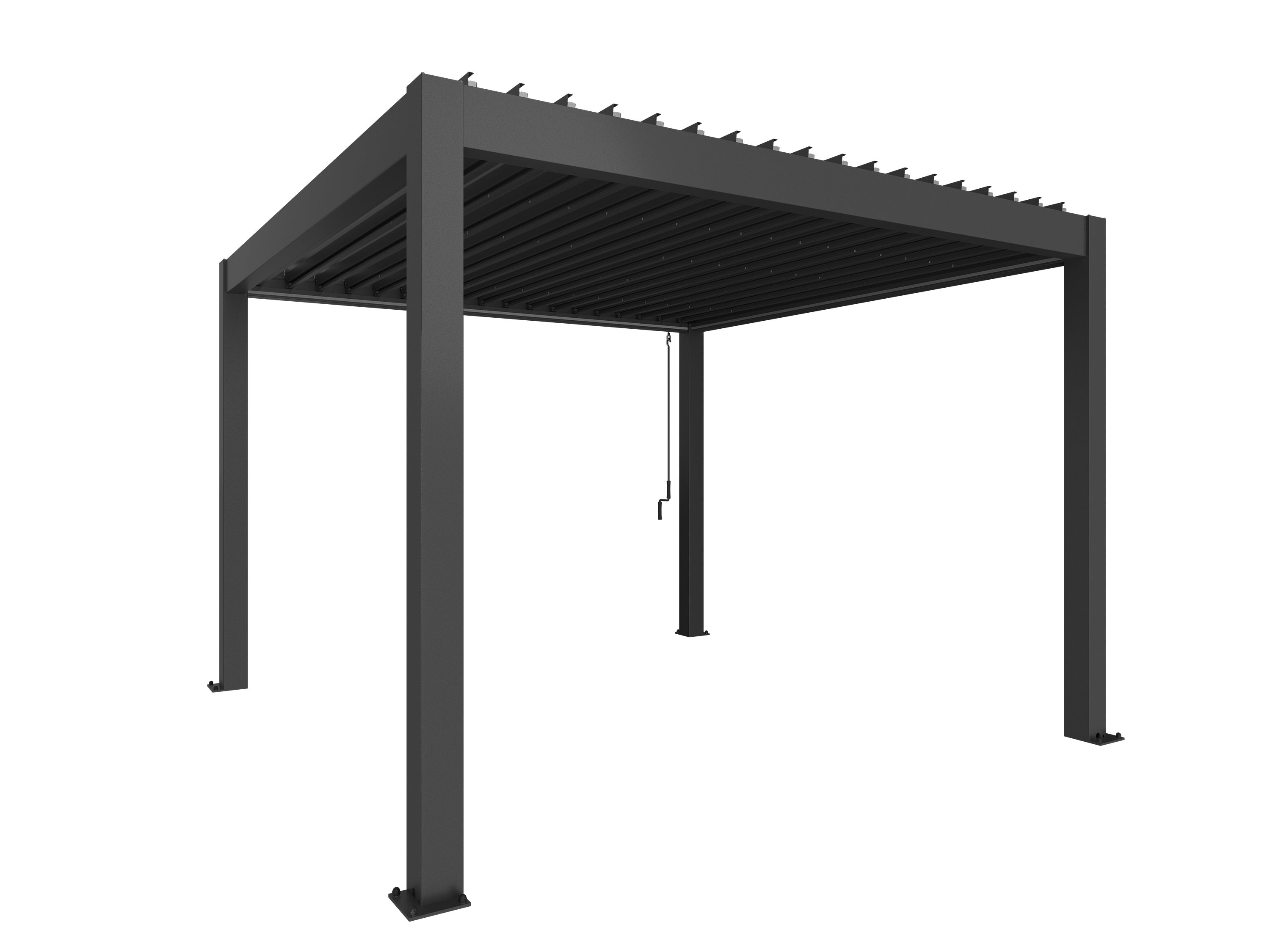 Pergola size 3.5 x 3.5 metallic dark grey