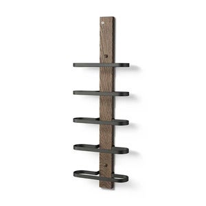 Mazzi Wine rack 5 bottles Smoked Oak/Matt Black Steel