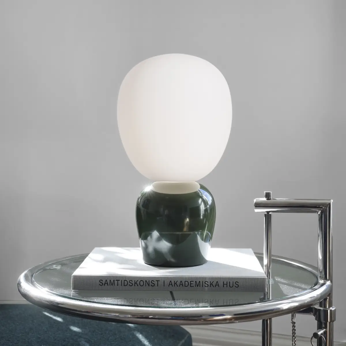 Table lamp Ø18.4 x H33.5 cm Metal/Glass Glossy forest green
