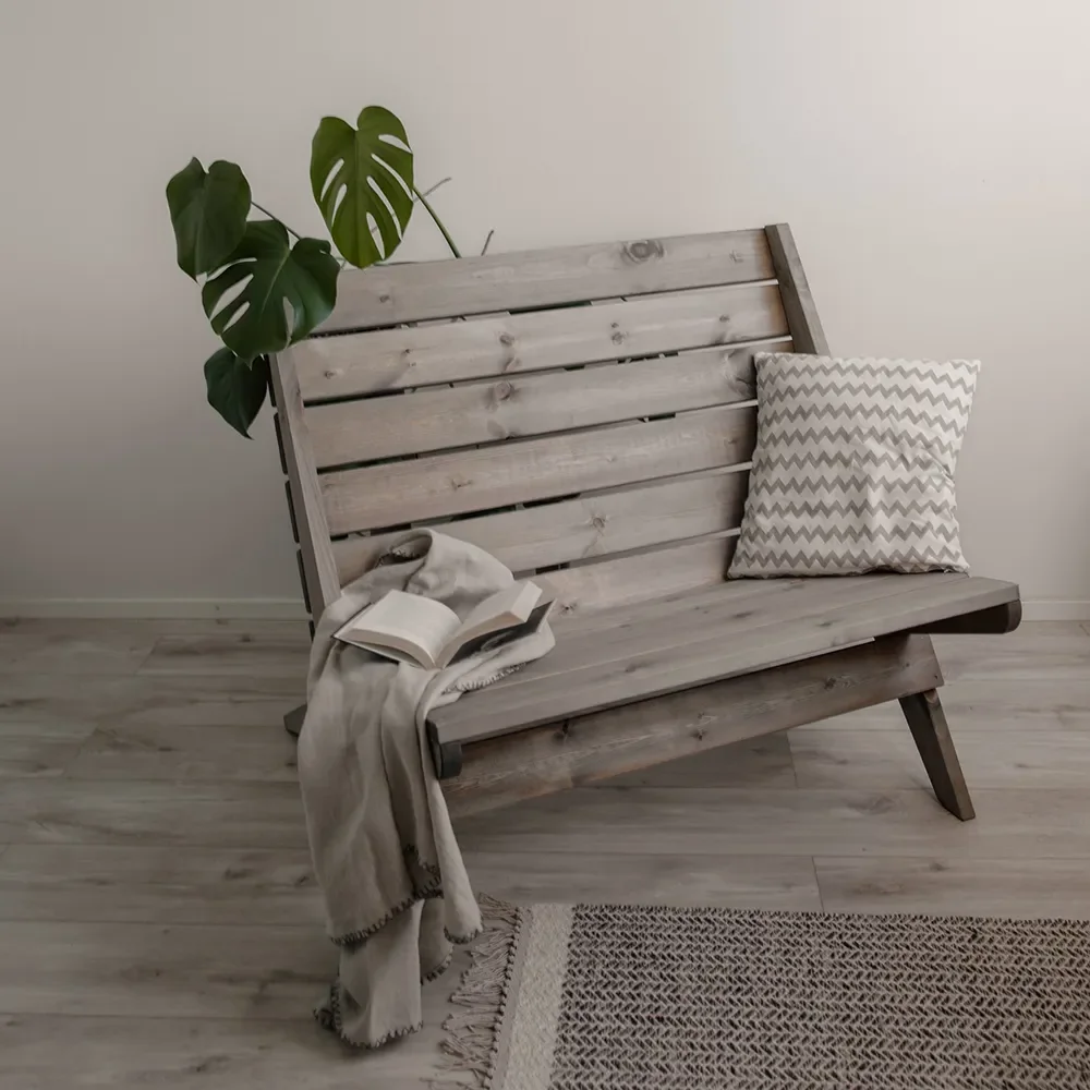Double Granny Chair Pine grey oiled 