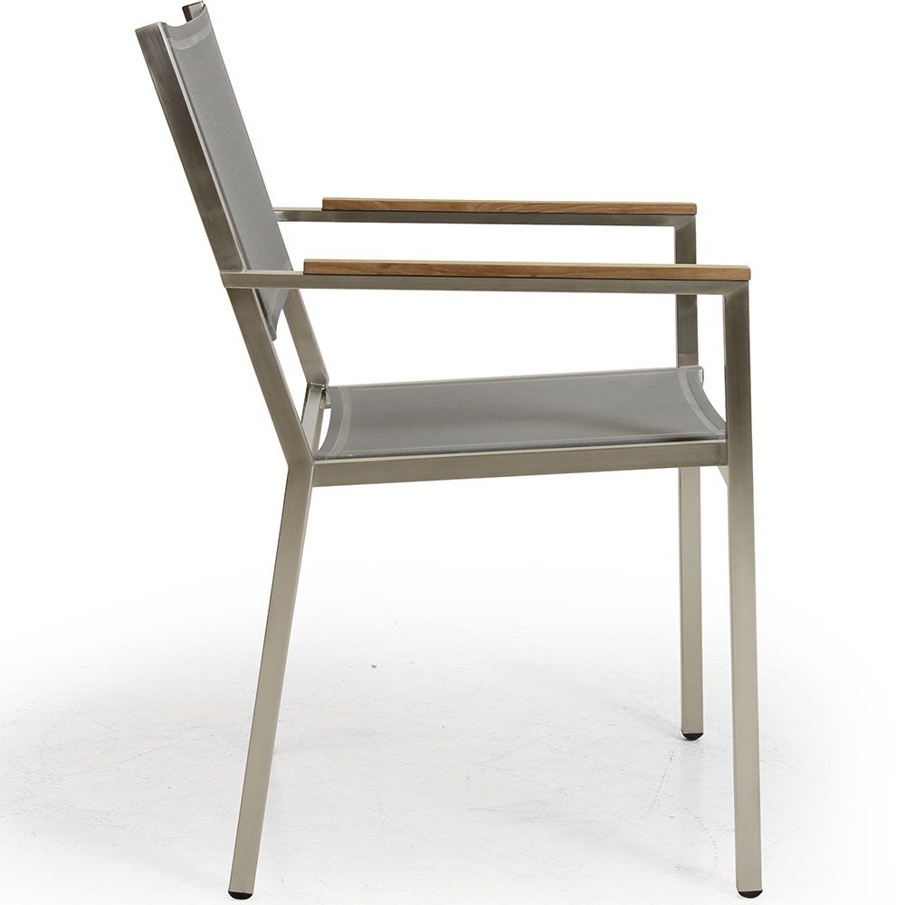 Hinton stacking chair steel/teak