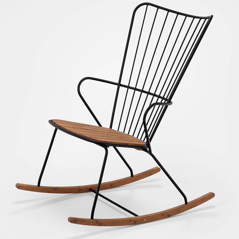 Paon rocking chair black steel