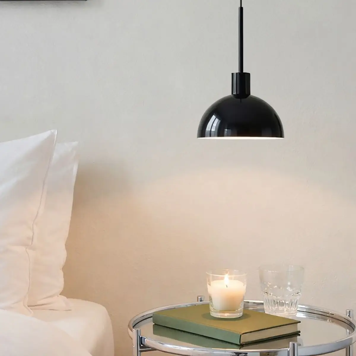 Vienda gloss black Pendant Ø20xH30.5 cm