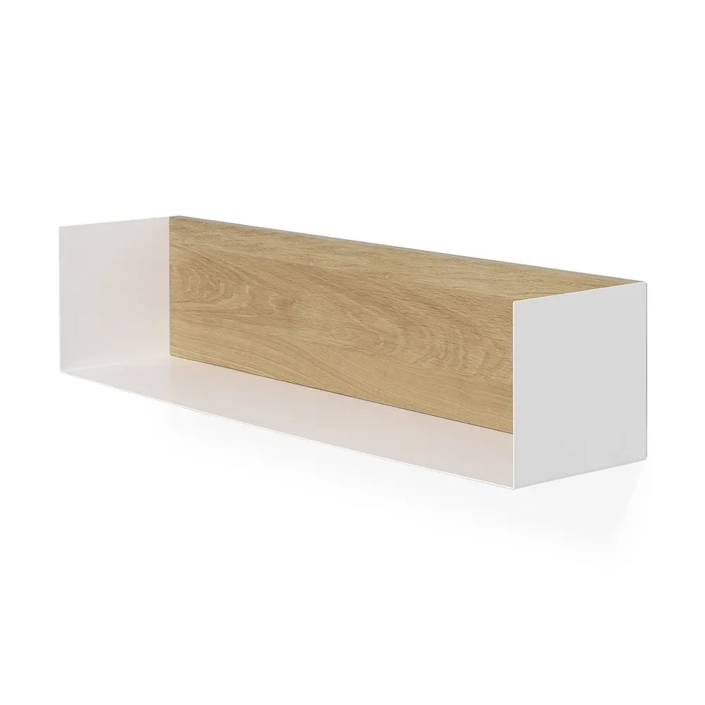  U shelf 70x15 cm oak/white metal