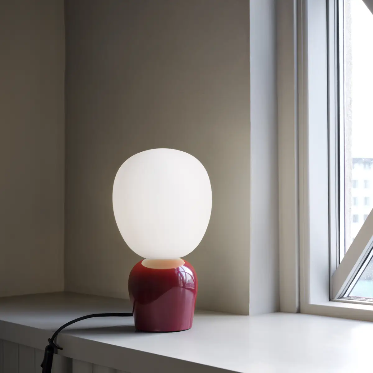 Table lamp Ø18.4 x H33.5 cm Metal/Glass Wine red