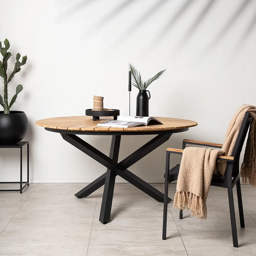 Mexico Dining Table Ø140 cm Black/Teak