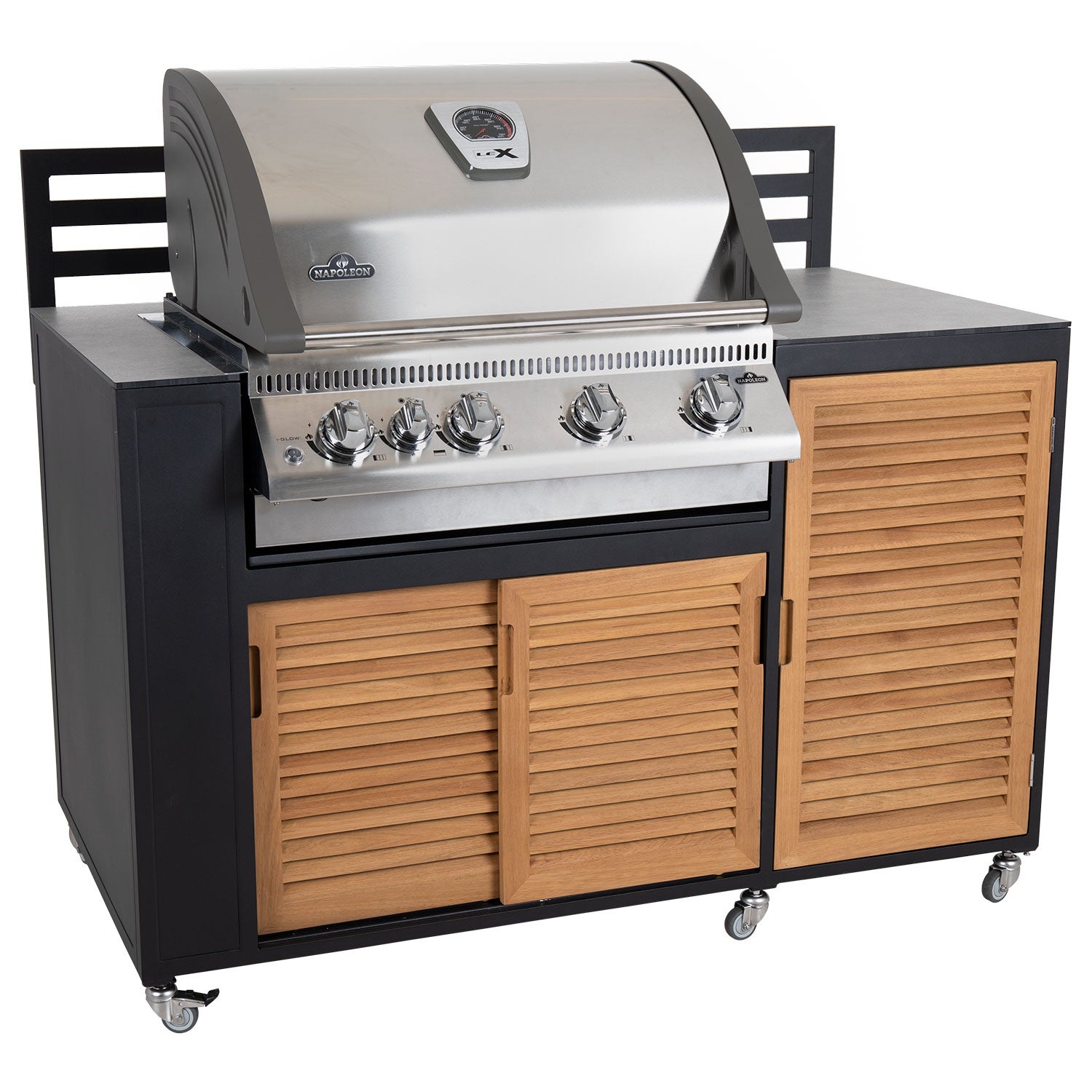 Fornax outdoor kitchen black/teak