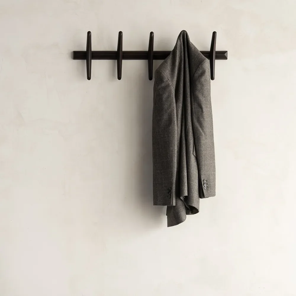  PI coat hanger light brown varnished mahogany