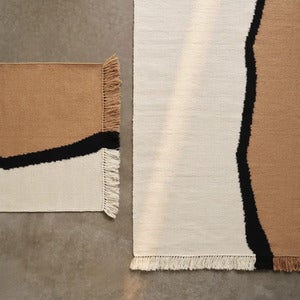 Soil Kelim Rug 140x200 cm - Dark Sand/Off-white