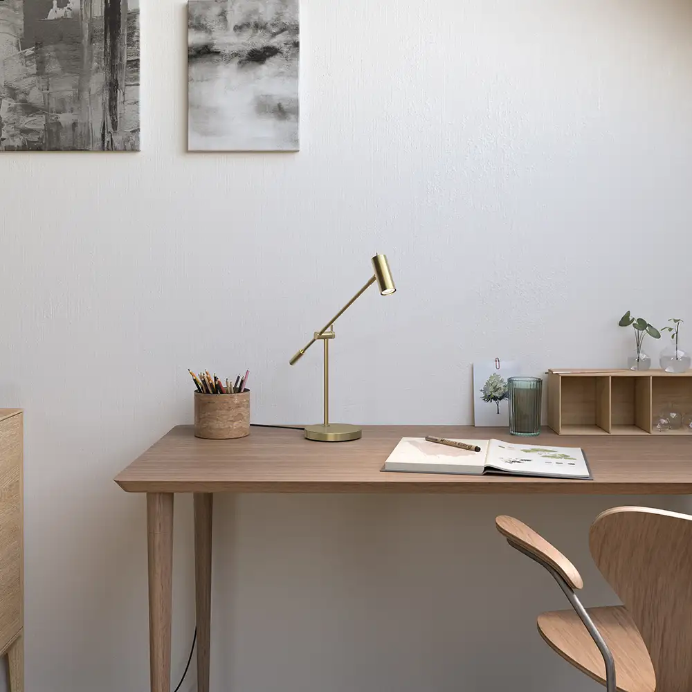 Cato table lamp polished brass