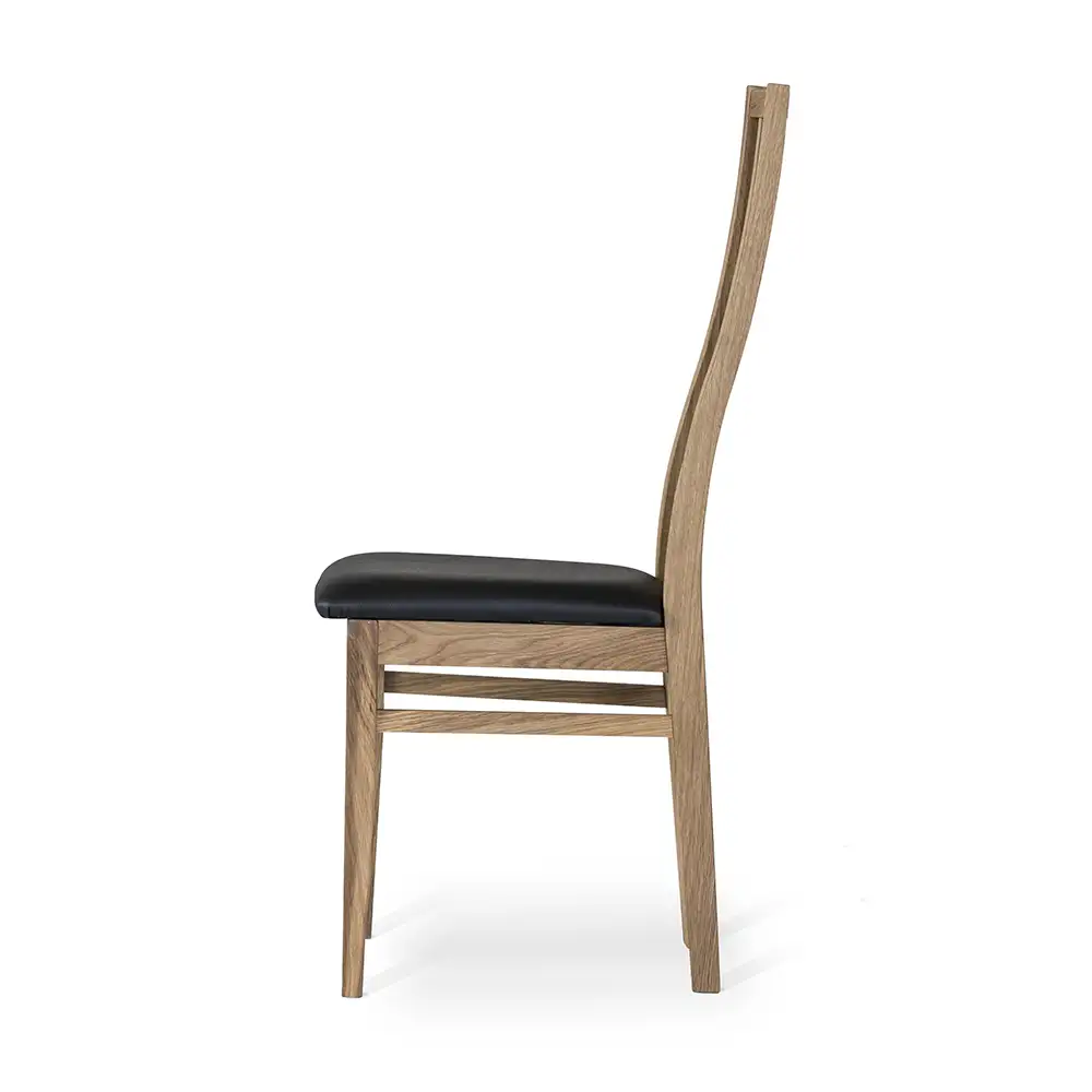 Allegro dining chair oiled oak w/ black leather 2-pack