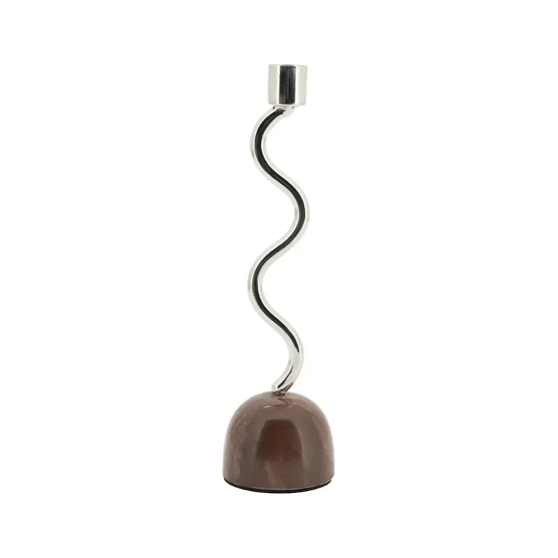 Lumiere 1 7x7x26 cm Marble & Iron Brown