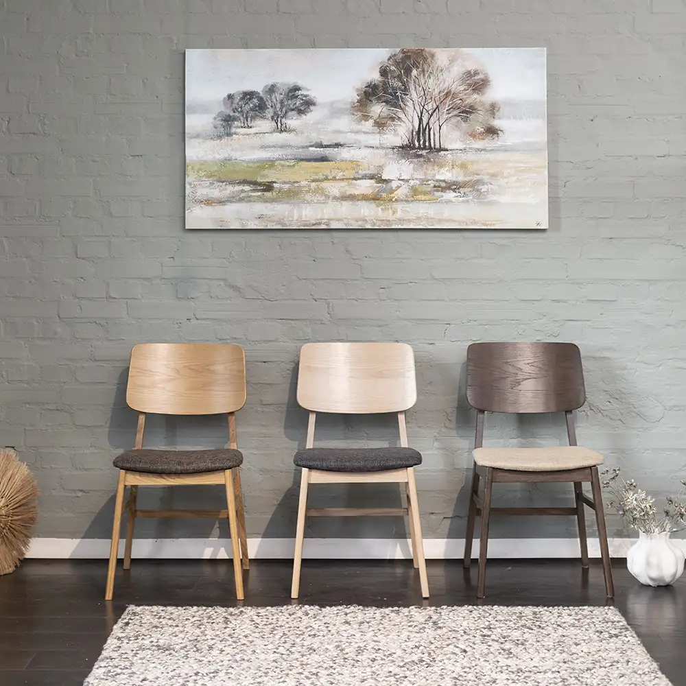 Stevie Dining Chair oiled oak/grey 2-pack