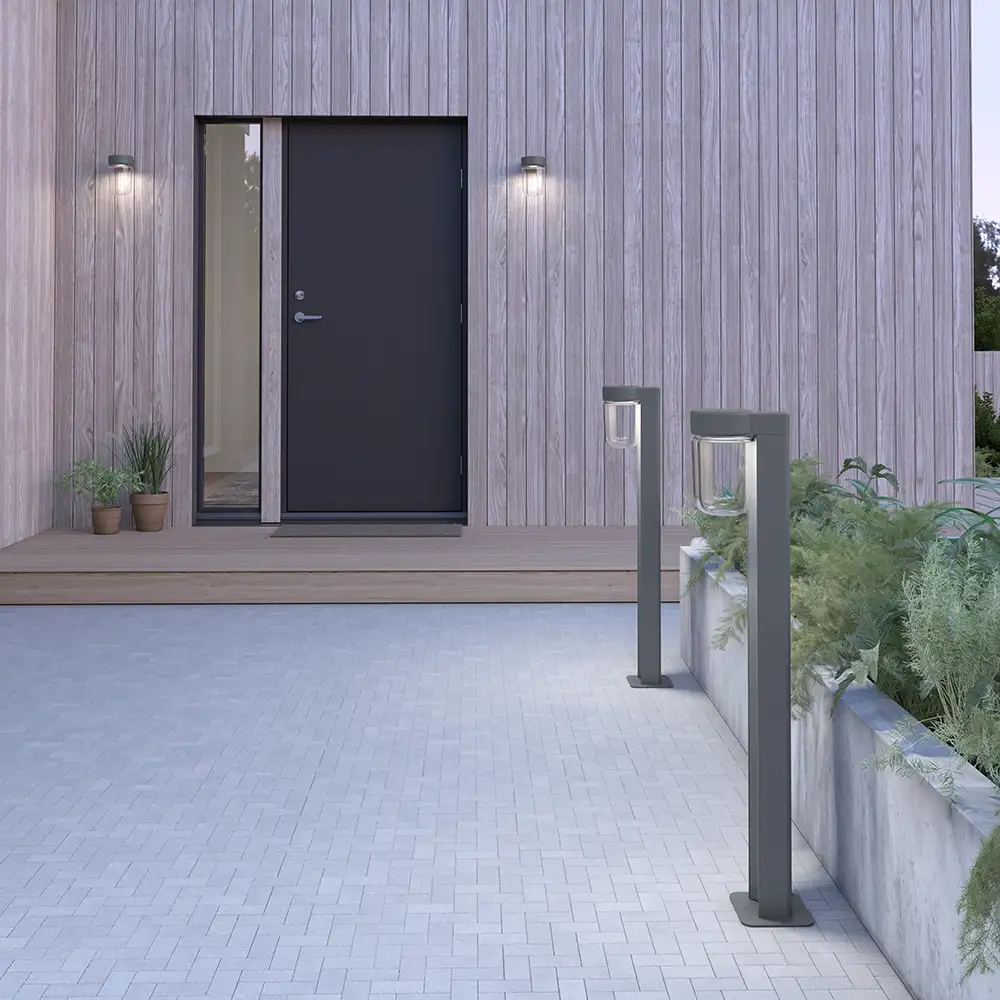 Moon bollard IP44 graphite structure LED