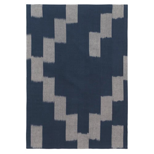 Ikat Tea Towel - Ink Blue/Parchment