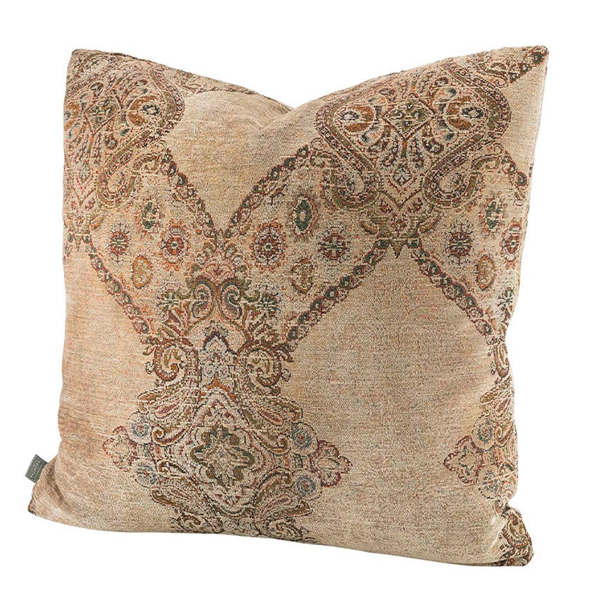 Miralago Paisley Beige Plain Cushion Cover 50X50