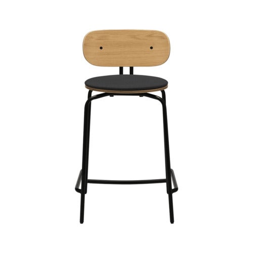 Curious Low Bar Stool Oak/Black Shadow
