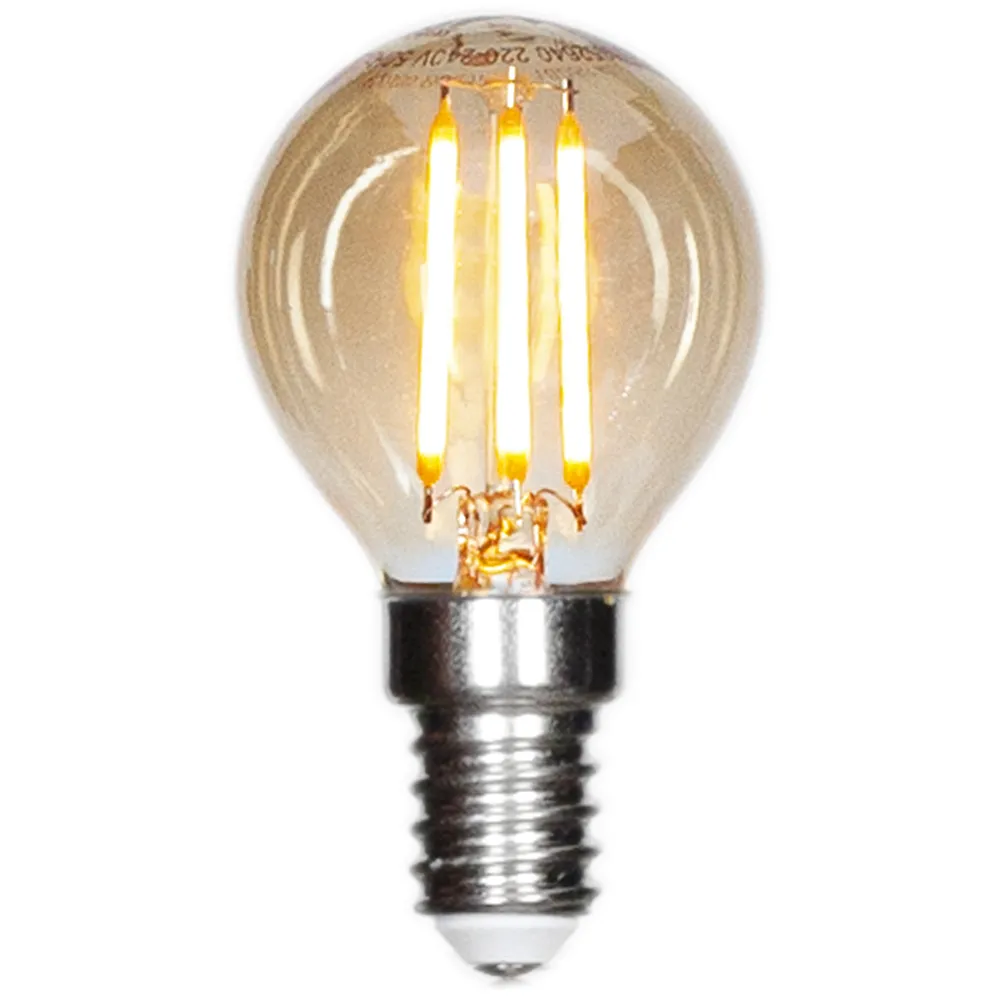 Filament light source LED dimmable globe E14 4W Ø45mm Amber