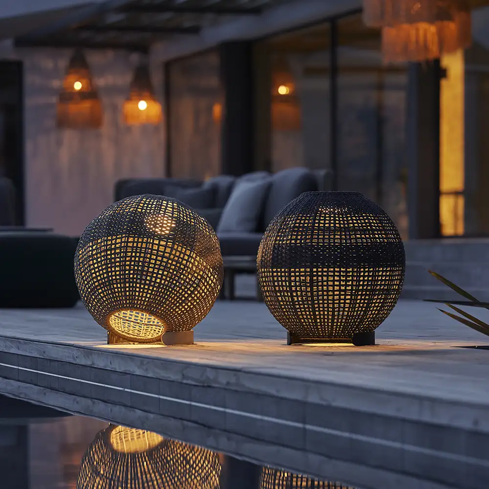 Illusion lamp round Graphite, Soft Rope