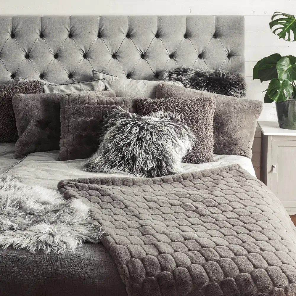 Shansi cushion cover 40x40 cm Grey Snowtip