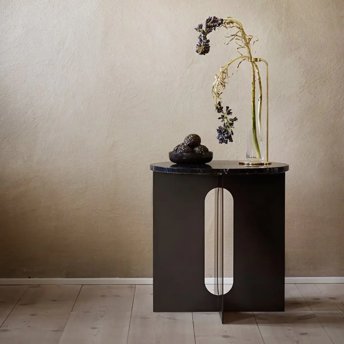 Androgyne Side table/base Black steel - Ø40 cm