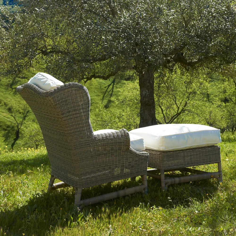 Nicolas footstool artificiel rattan