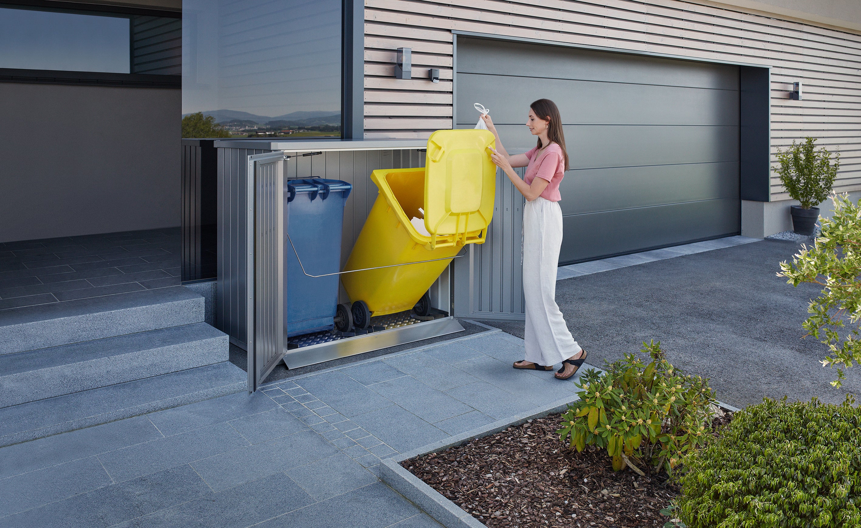 Alex Duo box for waste bin - metallic quartz grey