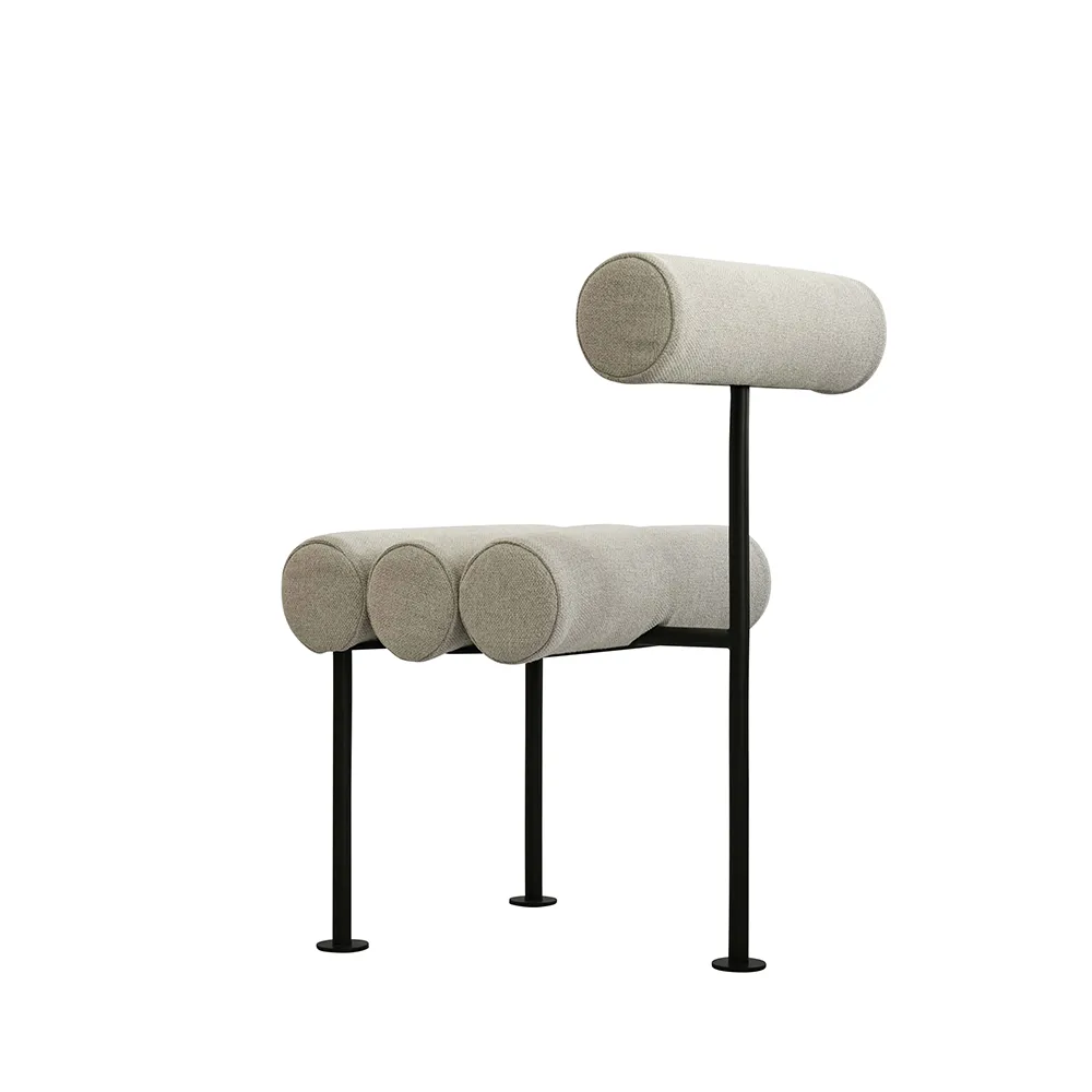 Hiro Dining Chair, Black Frame - Linen